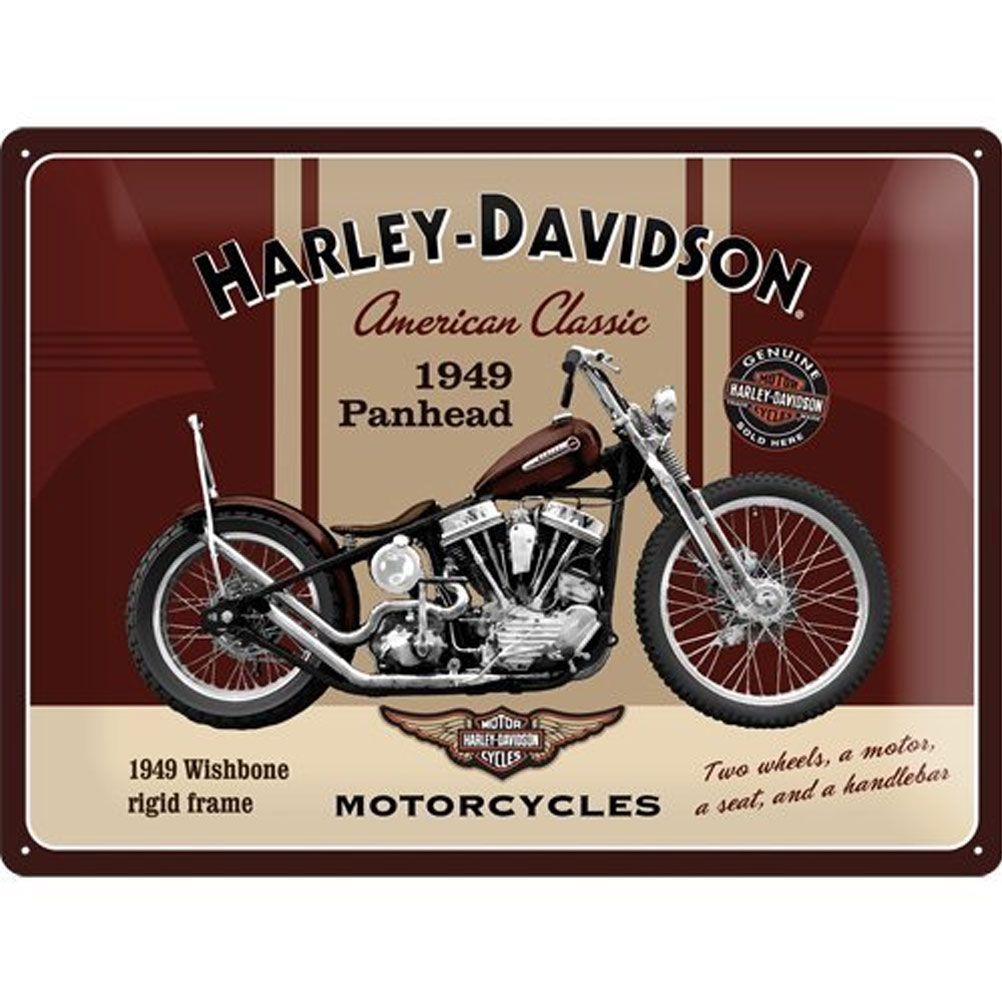 Plaque Décorative Harley Davidson American Classic En Métal 40 X 30 Cm 