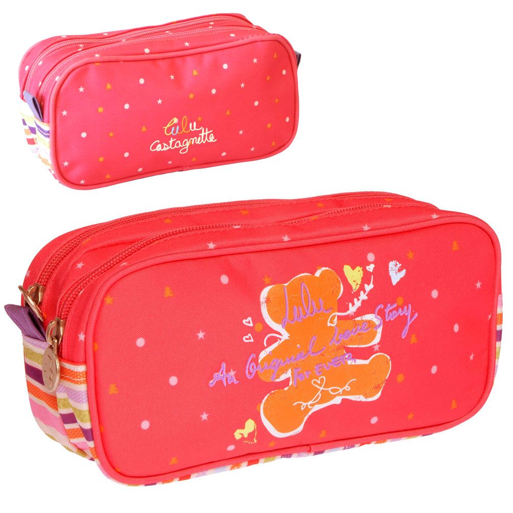 Trousse Deux Compartiments Lulu Castagnette Rose