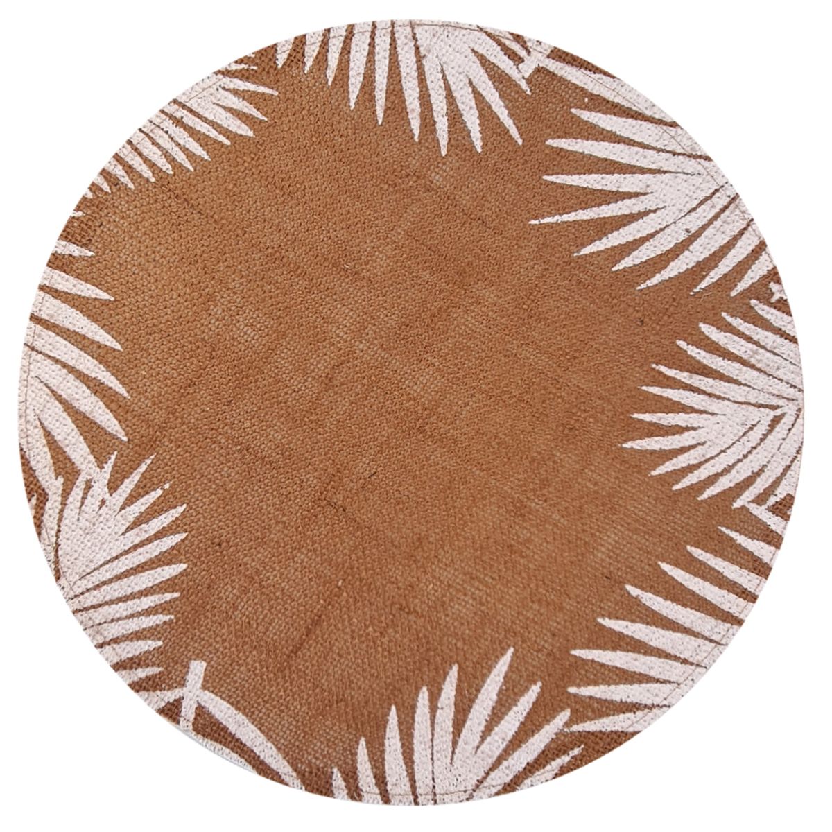 Set de table rond en Toile de jute - Feuilles Tropicales