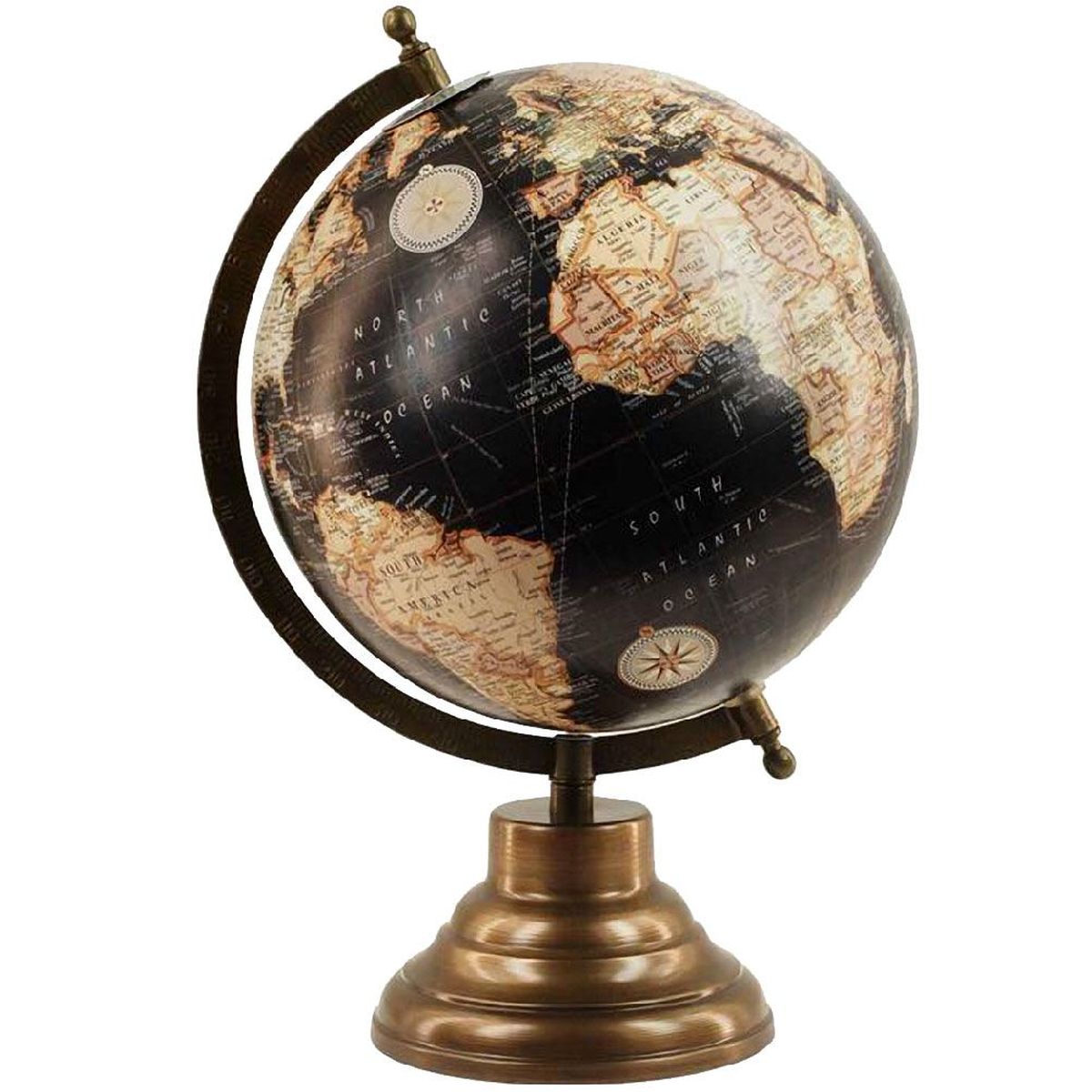 Globe Terrestre D Coratif Pied En M Tal Couleur Bronze