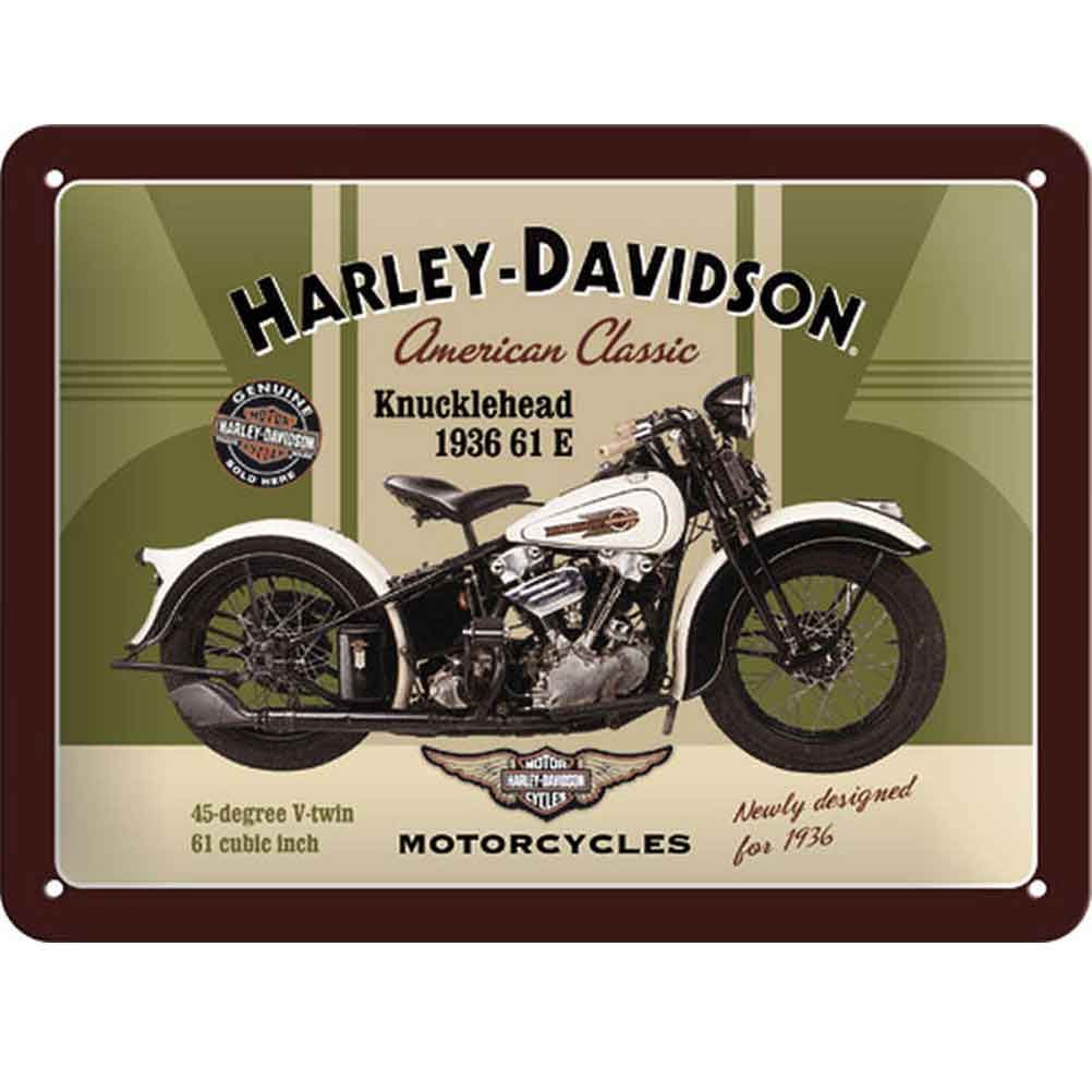 Plaque Décorative Harley Davidson American Classic En Métal 20 X 15 Cm 