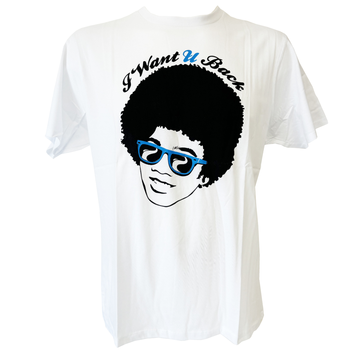 T-shirt Mickael I want u back Blanc Taille XL