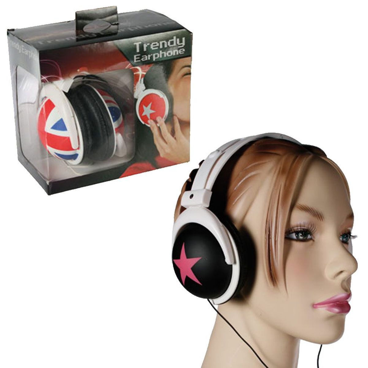 Casque Audio fond noir toile rouge