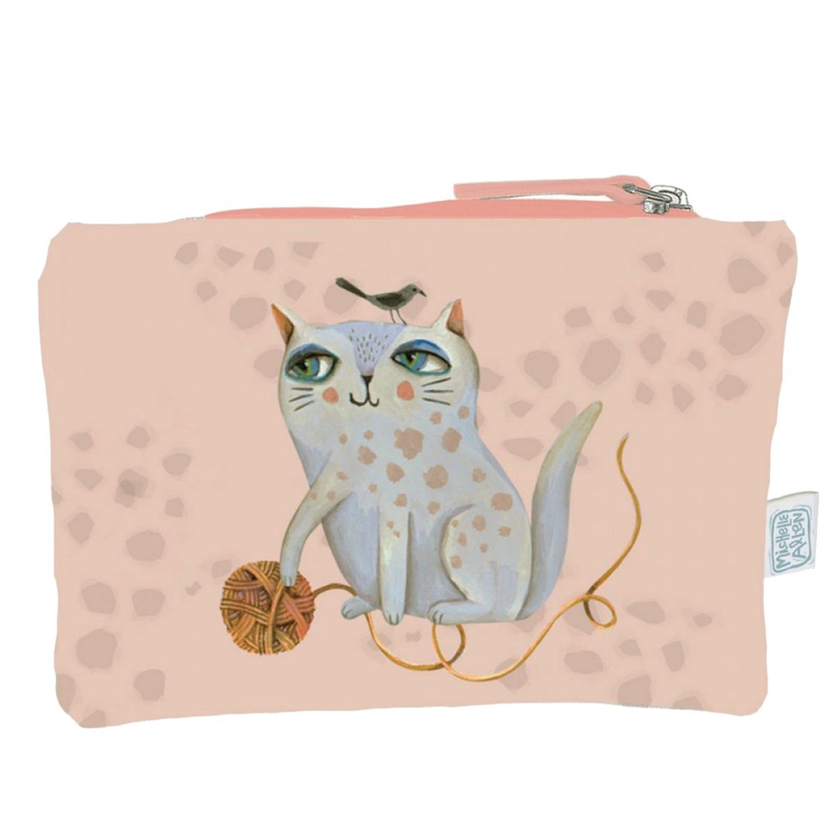 Pochette plate en coton Allen Design - Le Chat - Crasy Cat