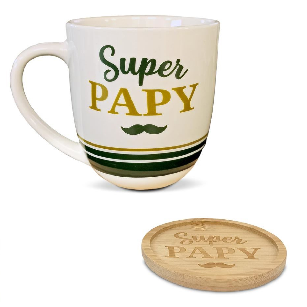 Coffret cadeau grande tasse et sous-tasse Le caf de Papy