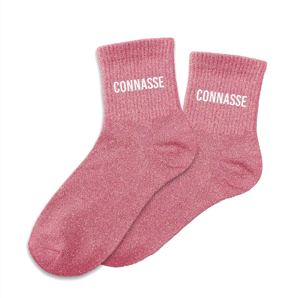 Paire de chaussettes Paillettes Connasse  Rose