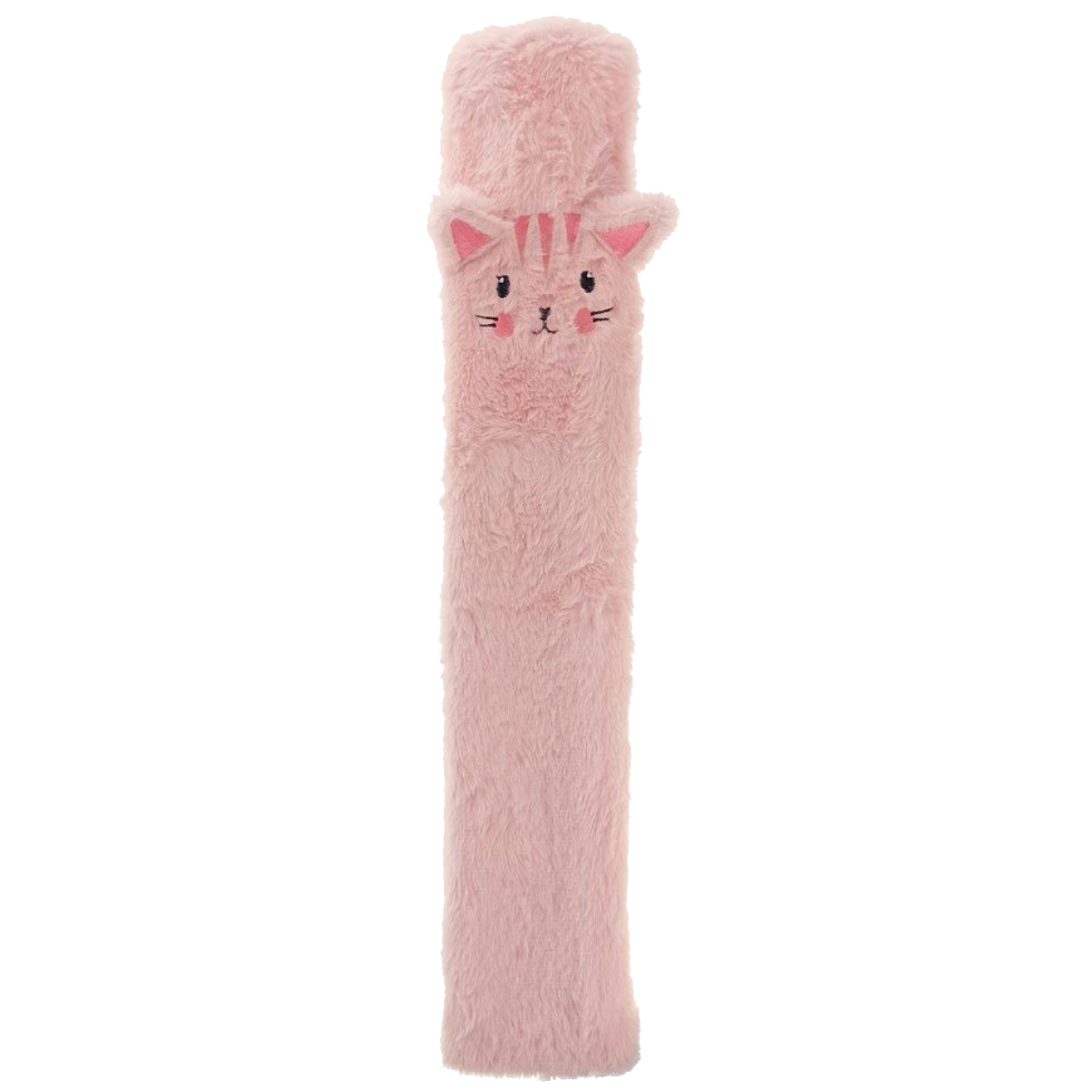 Bouillotte longue pour enfant en fourrure petit chat rose