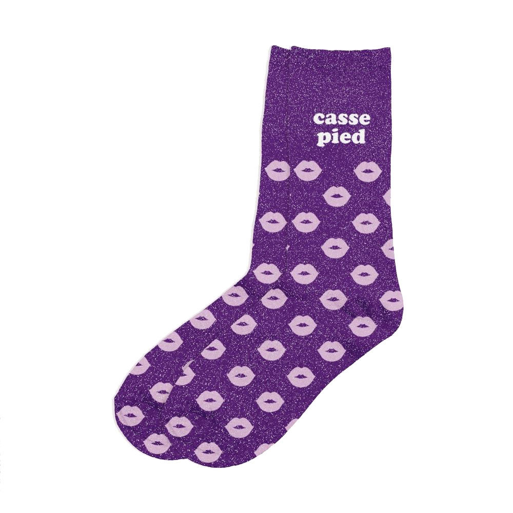 Paire de Chaussettes Pailletes Casse-Pied violette