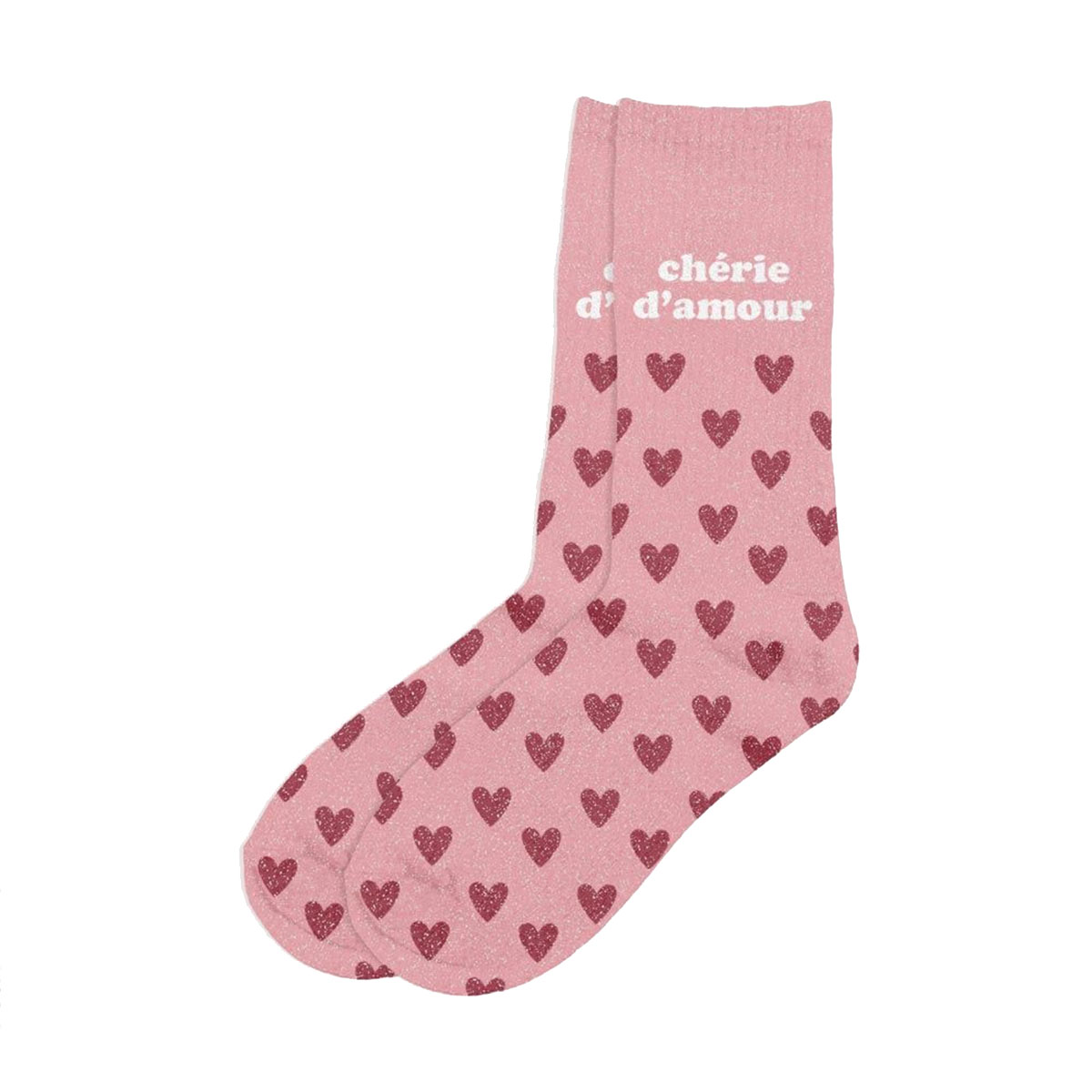 Paire de Chaussettes Pailletes Chrie d'Amour - Rose avec Co