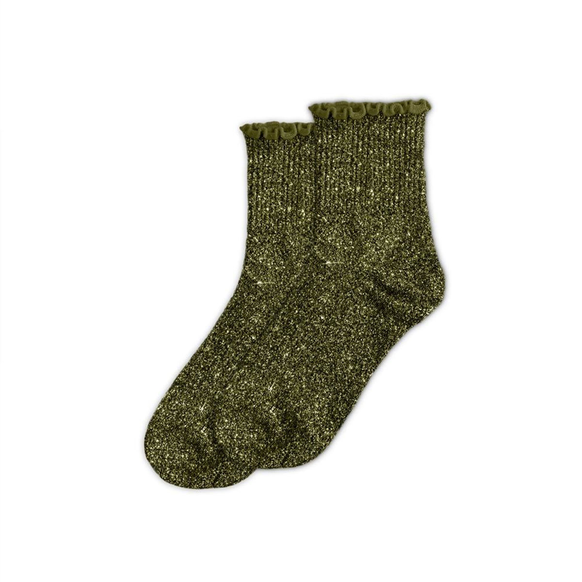 Paire de Chaussettes Paillettes  Feston  Kaki