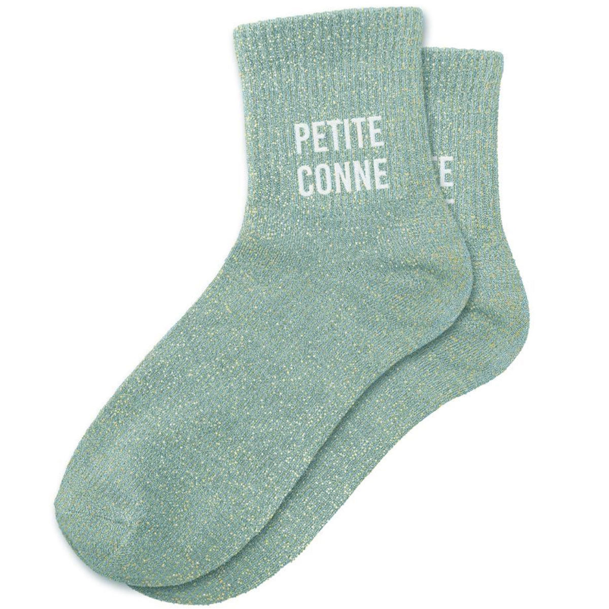 Paire de Chaussettes Pailletes Petite Conne bleu gris