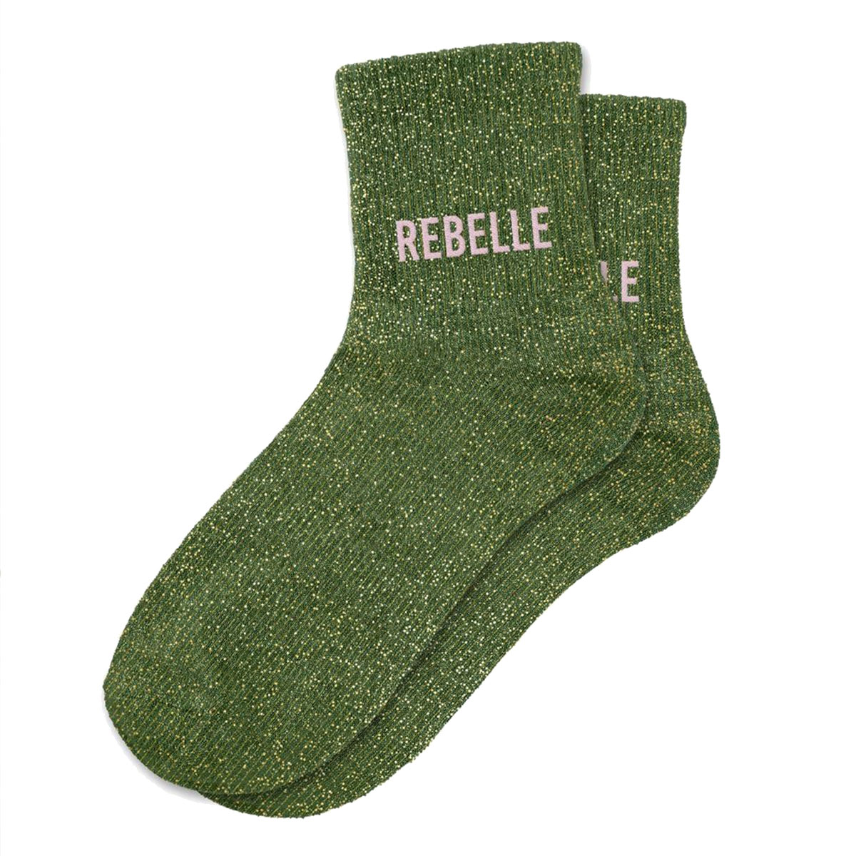 Paire de Chaussettes Paillettes Rebelle  Vert