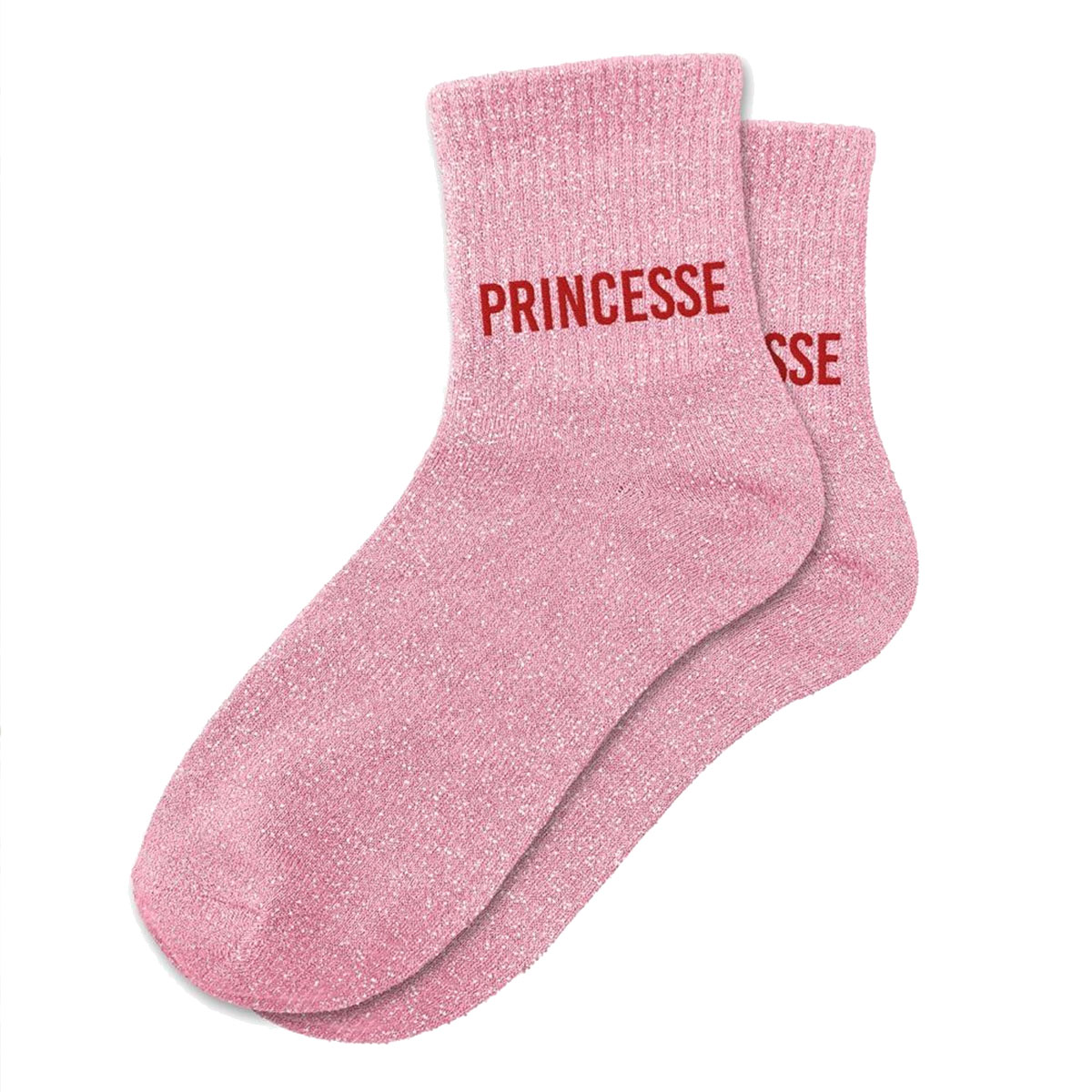 Paire de chaussettes paillettes Princesse  Rose