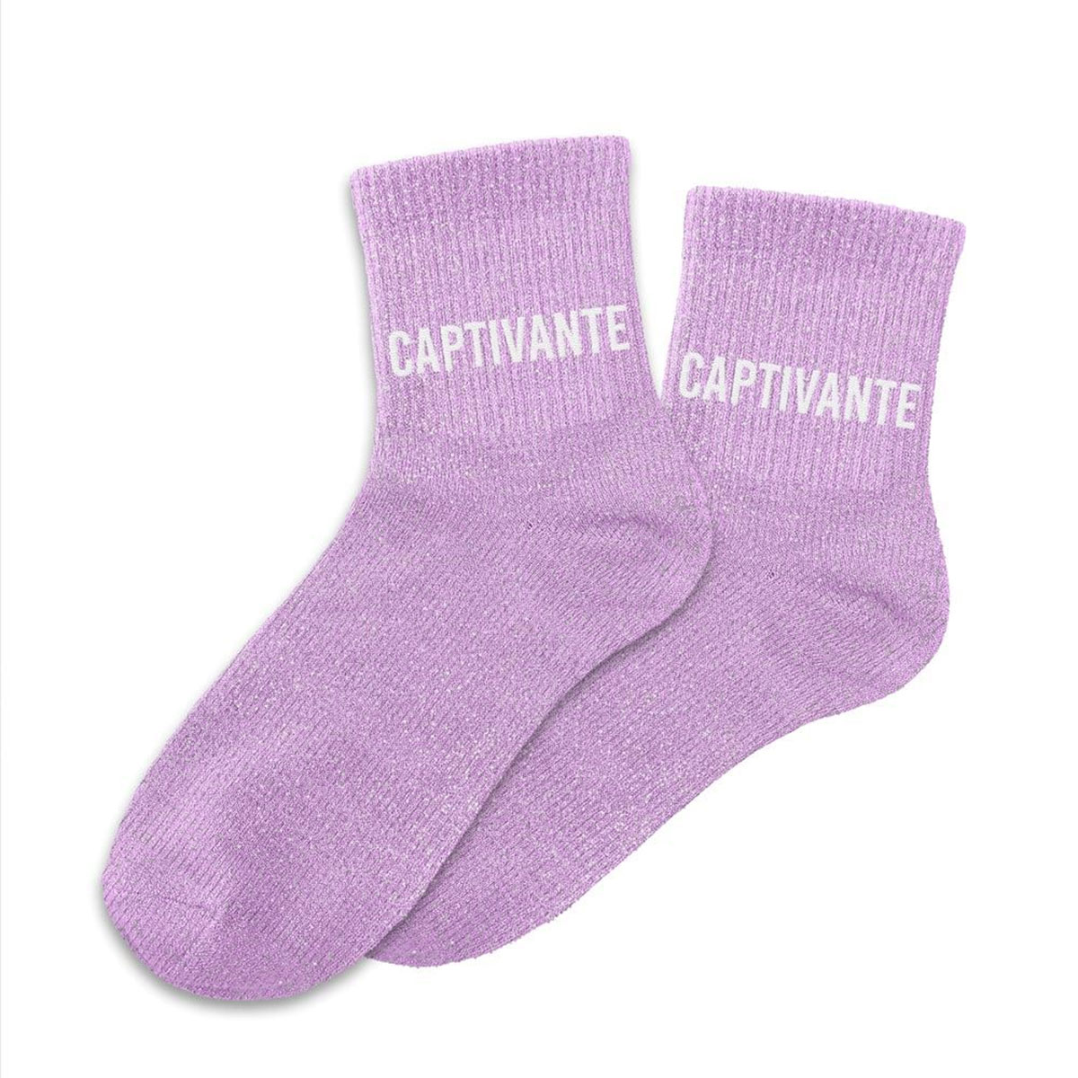 Paire de Chaussettes Pailletes Captivante Parme