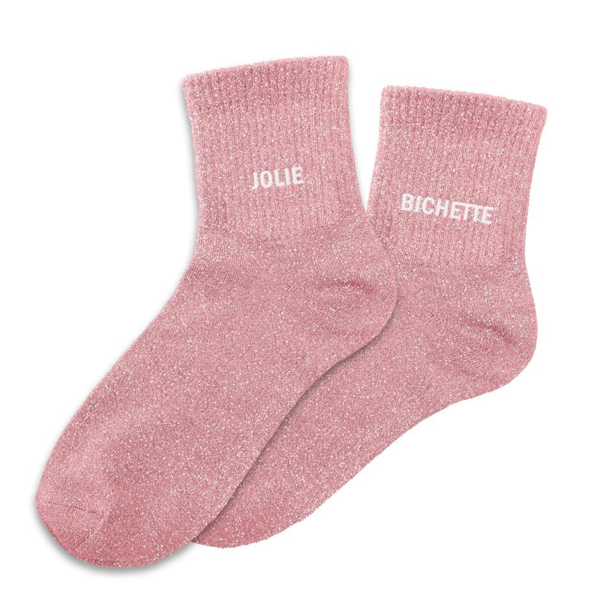 Paire de Chaussettes Pailletes Dpareilles Rose Jolie Bichette