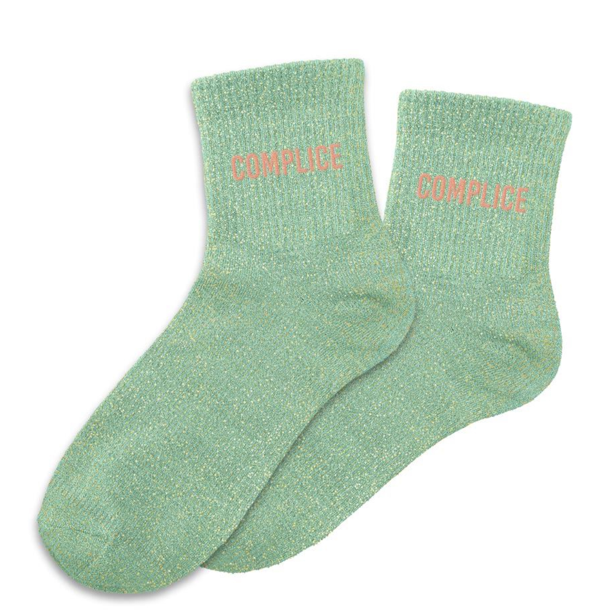 Paire de Chaussettes Pailletes Complice Vert Clair