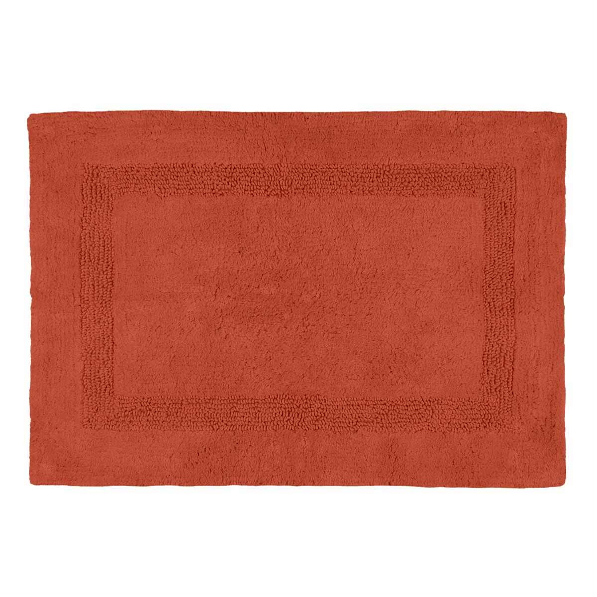 Tapis de bain en coton ultra moelleux terracotta 50 x 80 cm