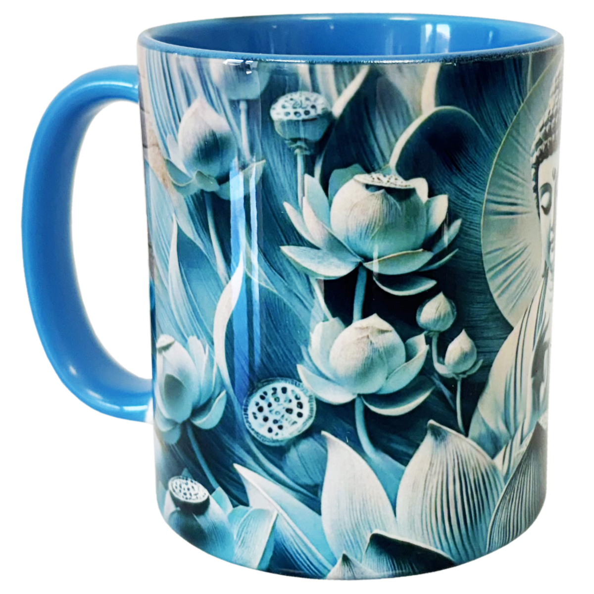 Mug sagesse de Bouddha bleu turquoise  350 ml