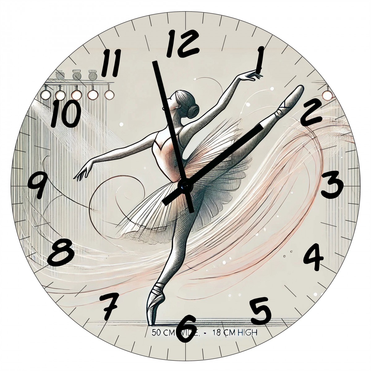 Horloge Ronde en verre danse artistique 29 cm