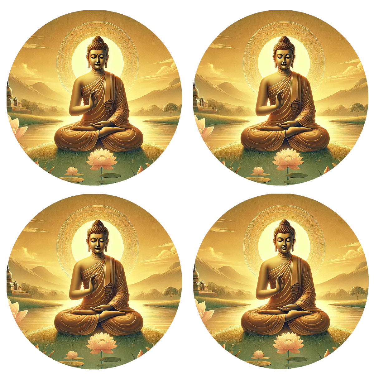 Dessous de verres srnit de bouddha by Cbkreation par 4