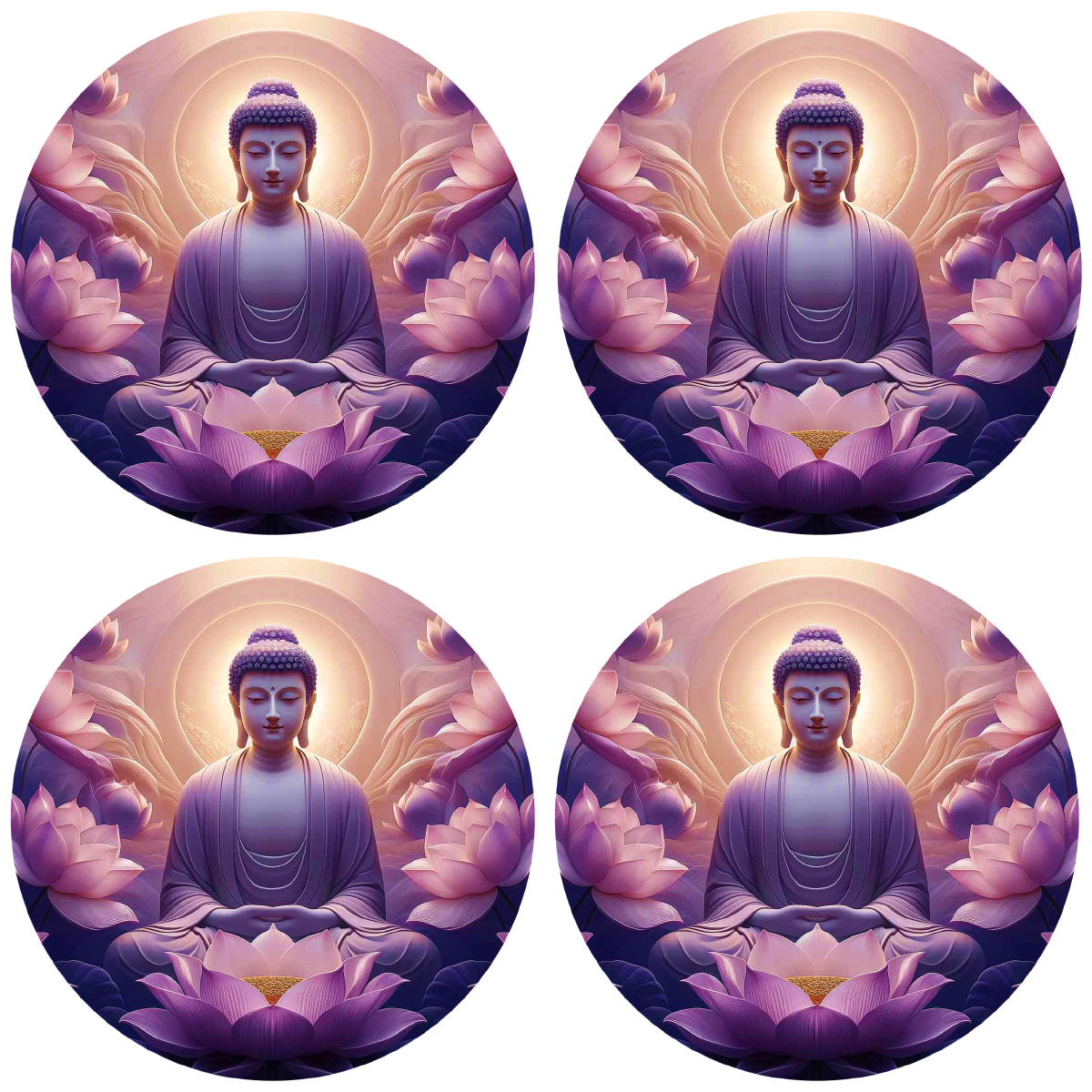 Sous de verres violet sagesses de bouddha by Cbkreation