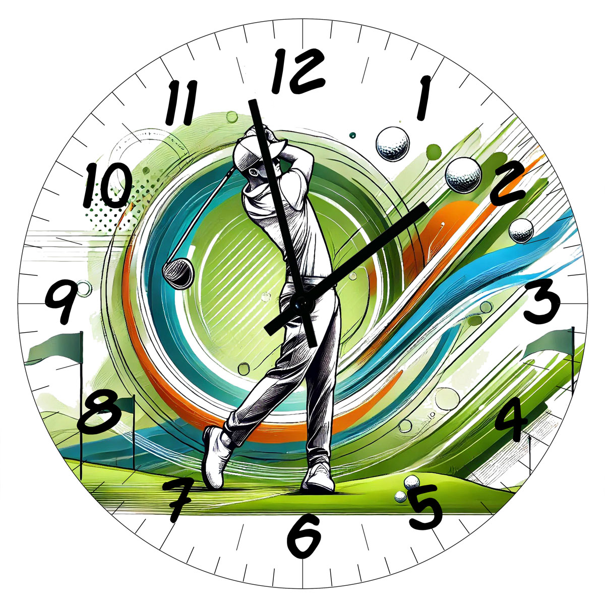 Horloge Ronde en verre golfeur 29 cm Cbkration