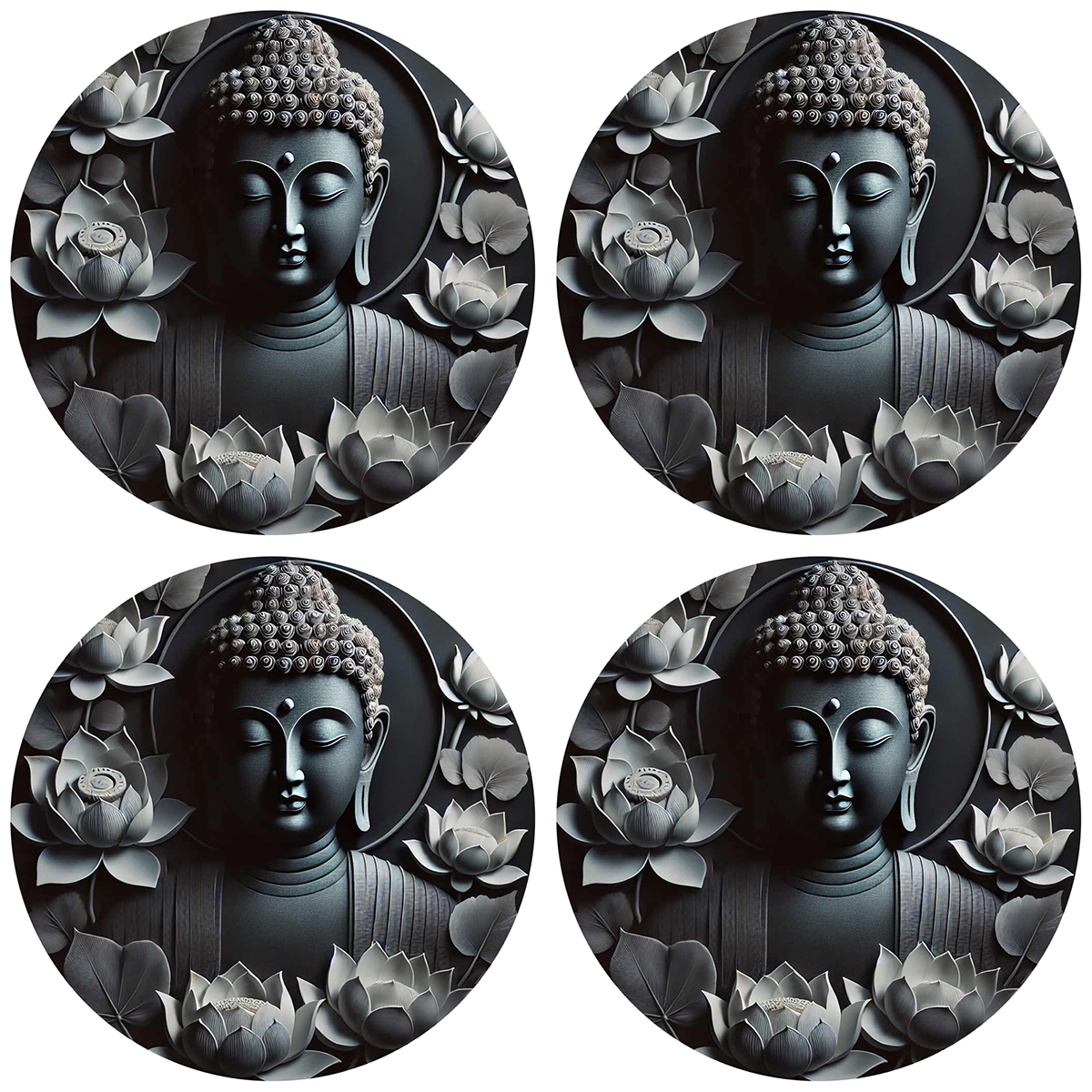 Dessous de verres sagesses de bouddha by Cbkreation par 4