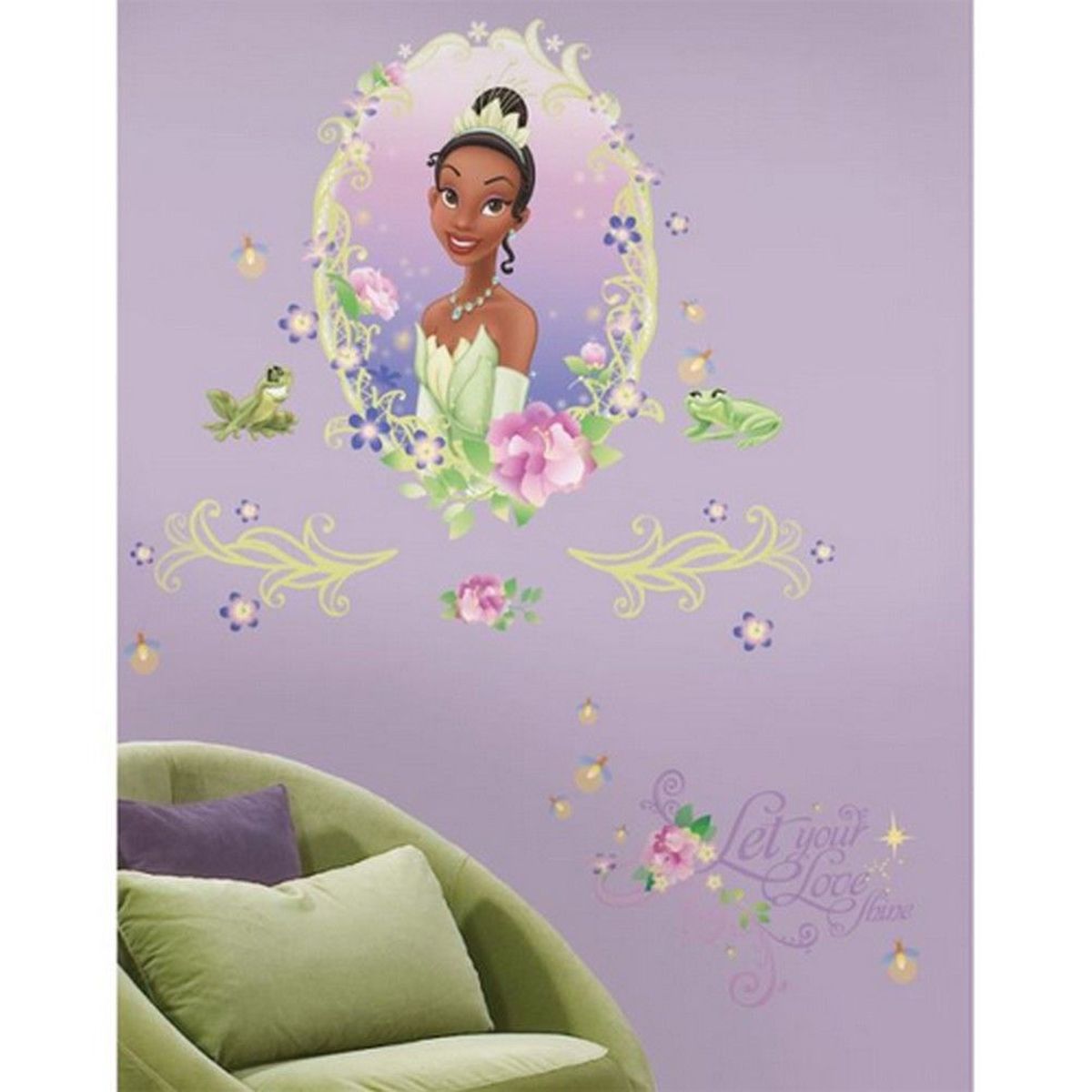 Grand sticker mural La Princesse et la Grenouille Portrait