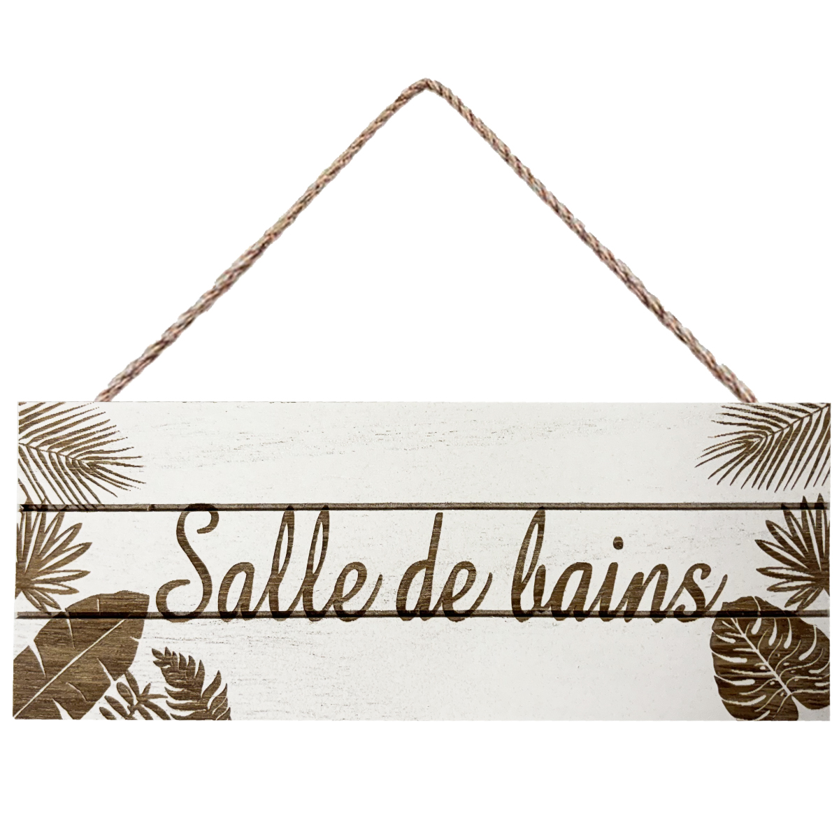 Plaque de porte en Bois - salle de bain