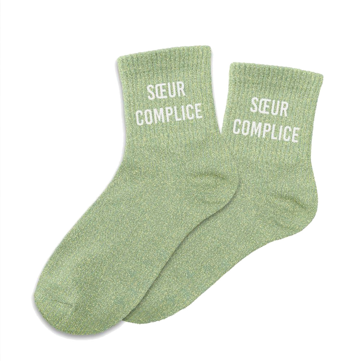 Paire de Chaussettes Paillettes Soeur Complice  Verte