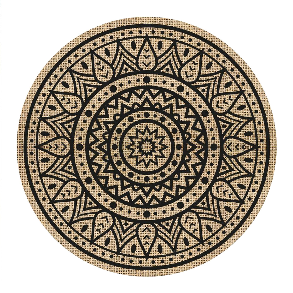 Set de table rond en toile de jute - Mandala