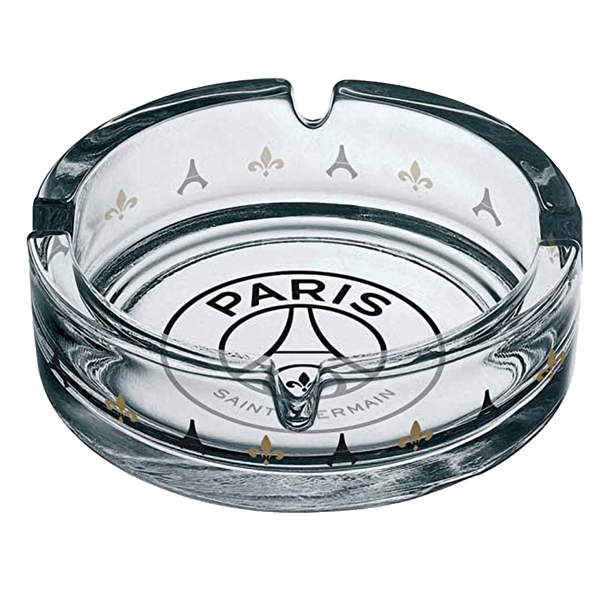 Cendrier en verre Paris Saint Germain noir et or