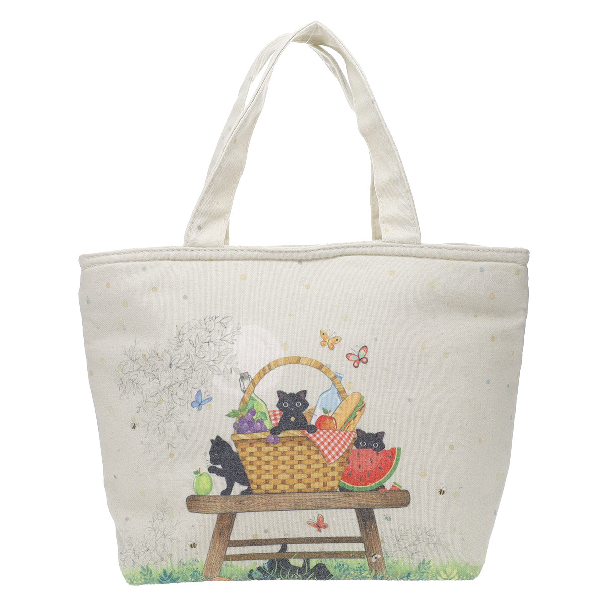 Sac repas isotherme en coton chatons en picmic