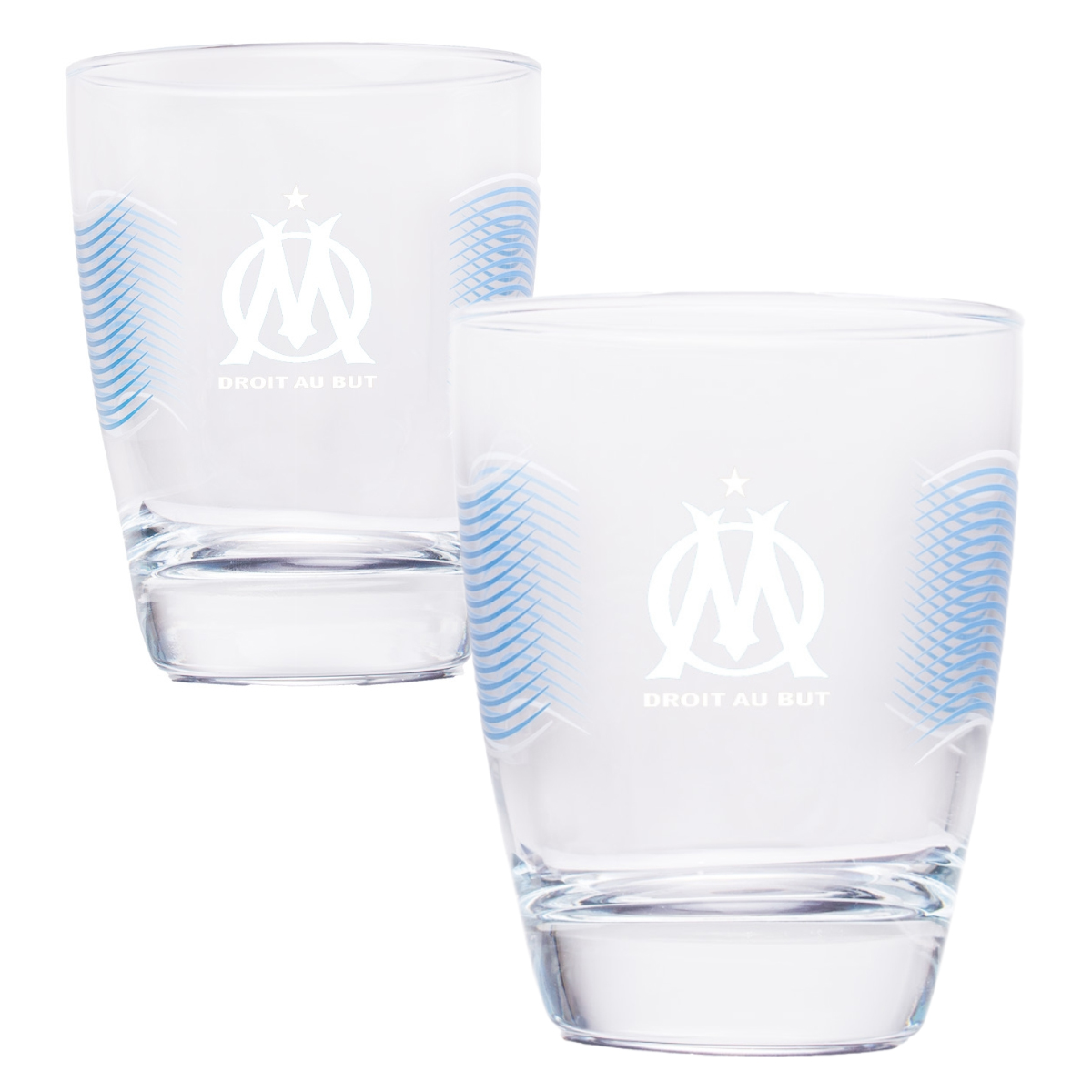 Verres  eau Olympique de Marseille en set de 2