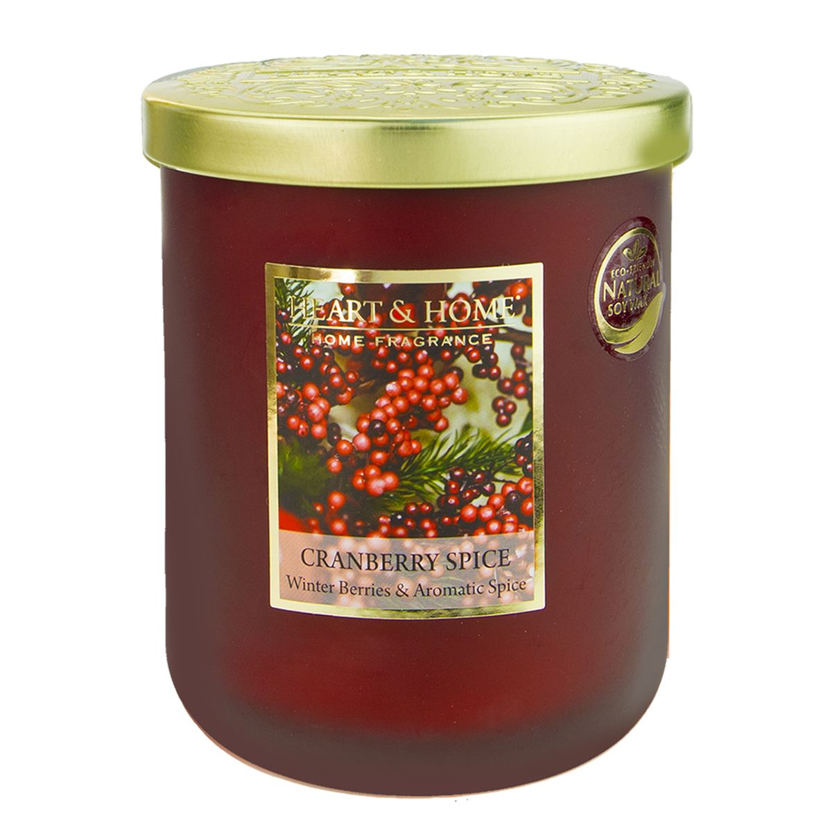 Grande bougie Heart and Home 70 heures - pices et cranberry