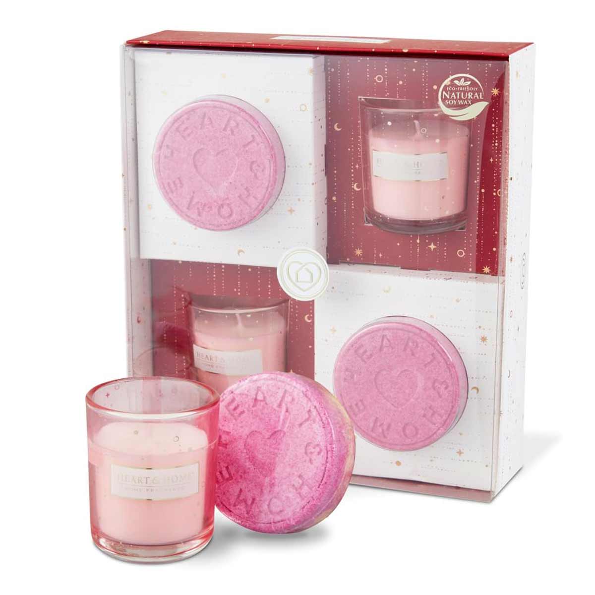 Coffret cadeau Heart and Home bougie et 2 bombes de bain