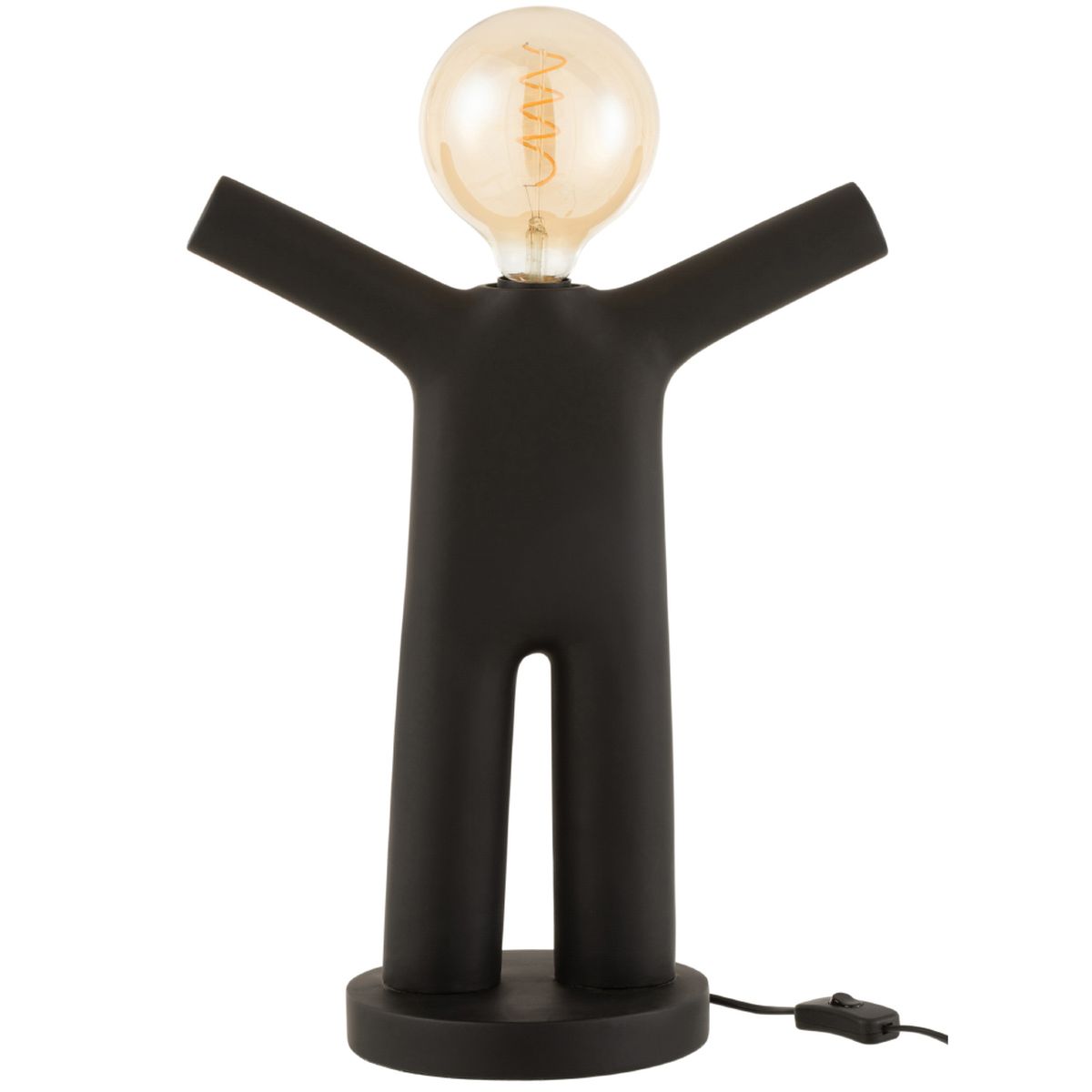 Lampe P'tit Maurice en rsine noir - 45 cm