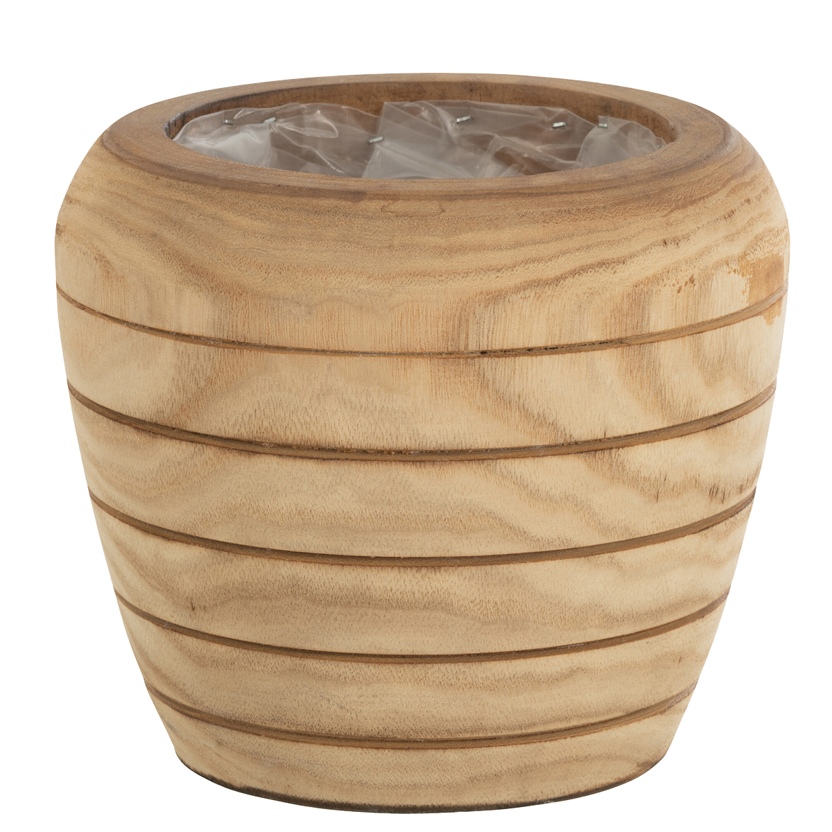 Cache-pot en bois naturel cisel 20 cm