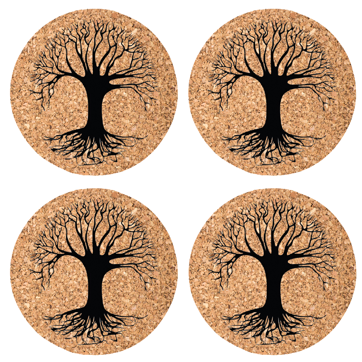 Dessous de verres Arbre de vie by Cbkreation par 4