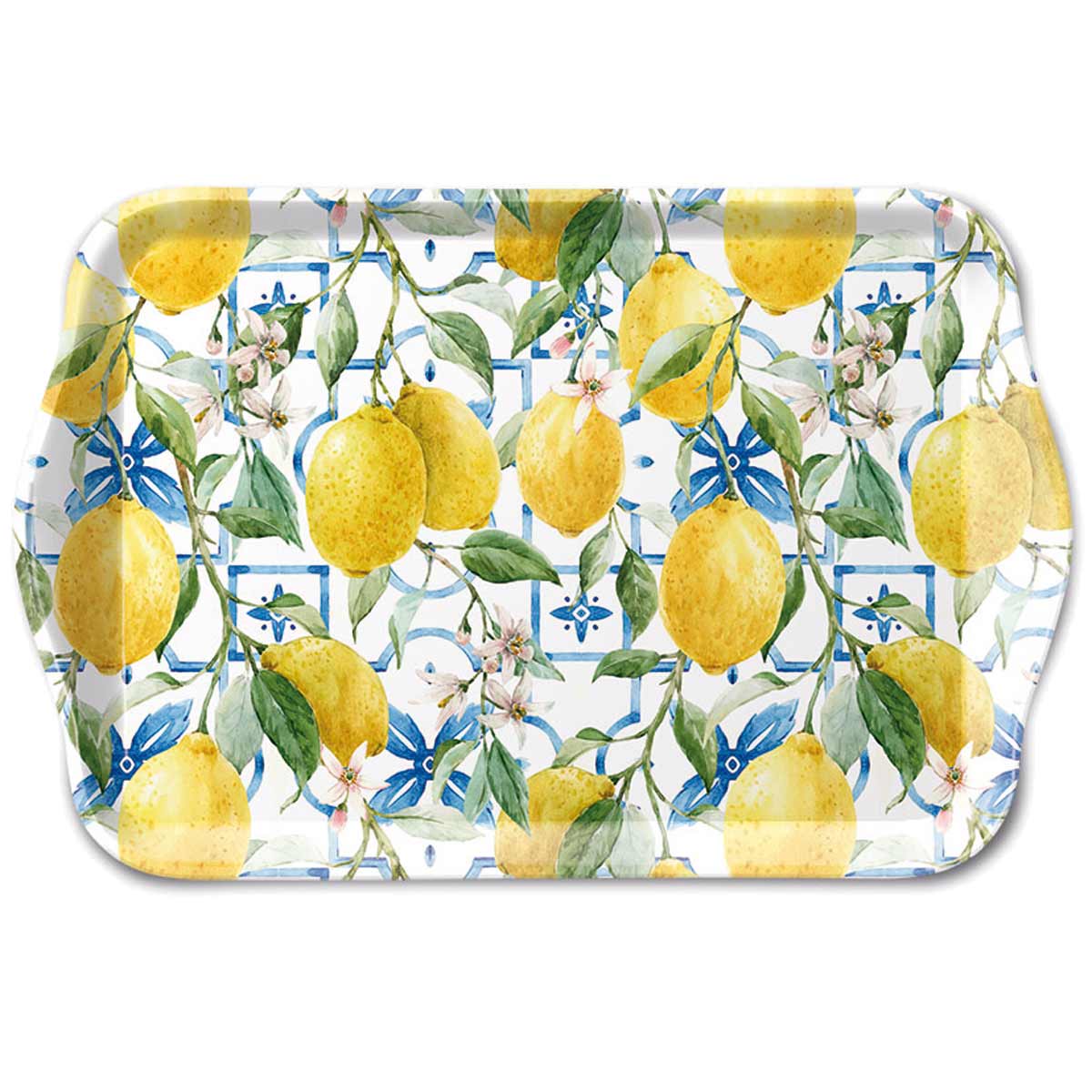 Mini Plateau en mlamine Motif citrons  20,5 x 13,5 cm