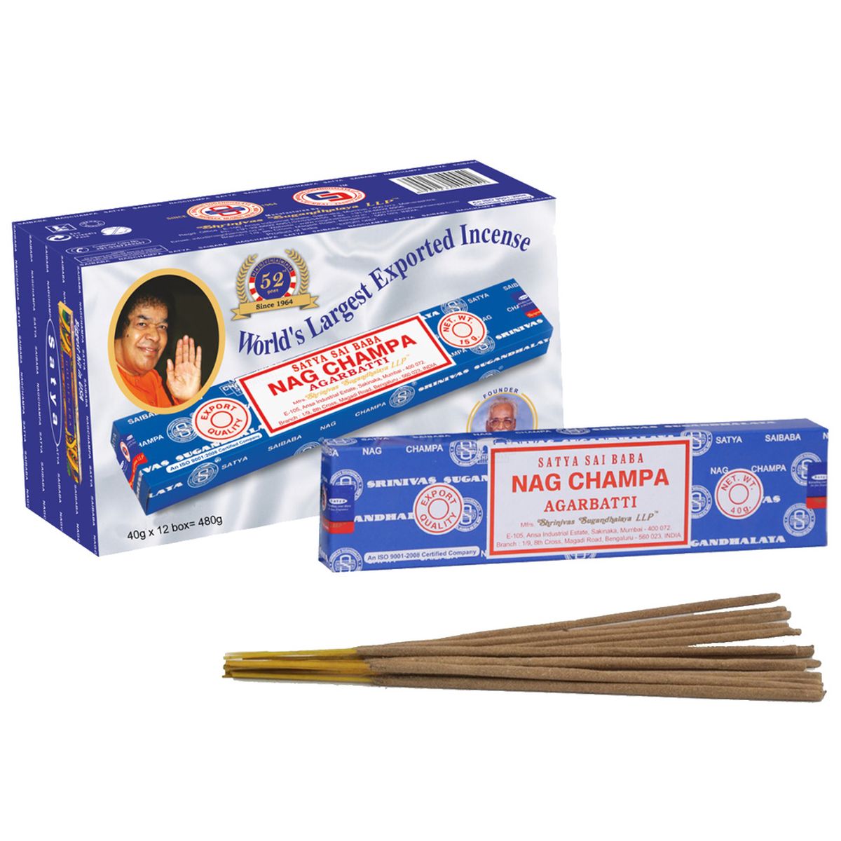 Boite de  12 paquets d'Encens Satya Nag Champa