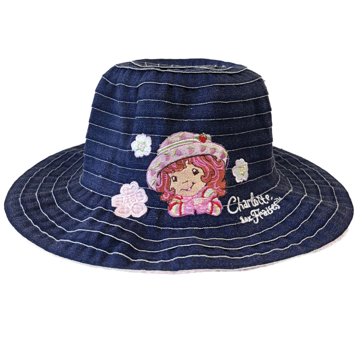 Chapeau Charlotte aux Fraises Bleu Jean 4/6 ans