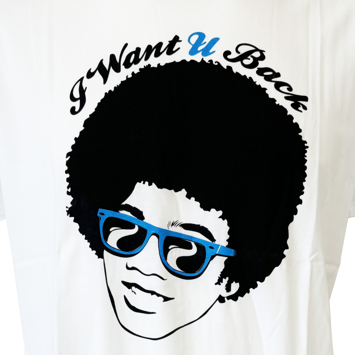 T-shirt Mickael I want u back Blanc Taille XL