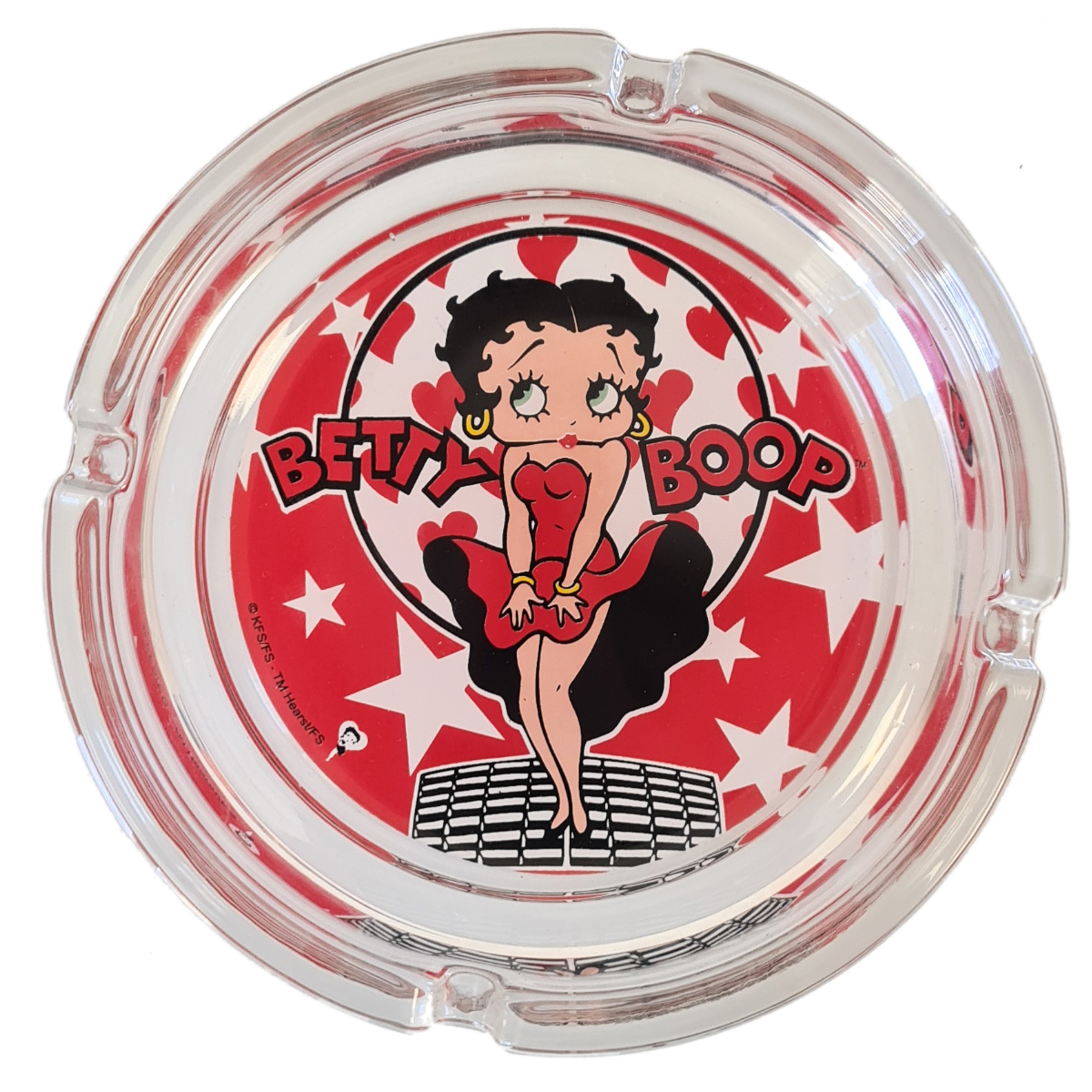 Cendrier classique en verre Betty Boop Stars