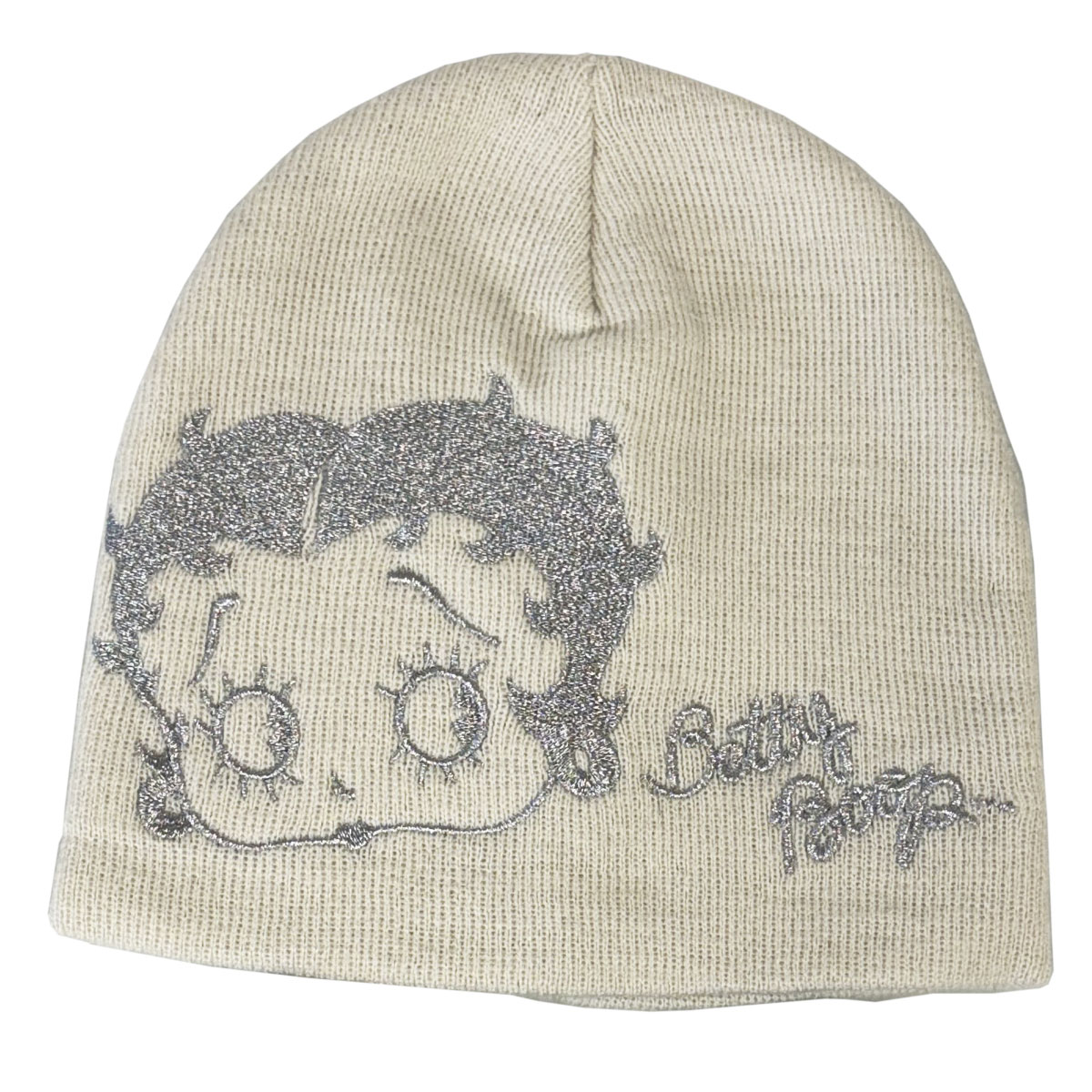 Set bonnet et gants enfant Betty Boop  Beige avec broderies