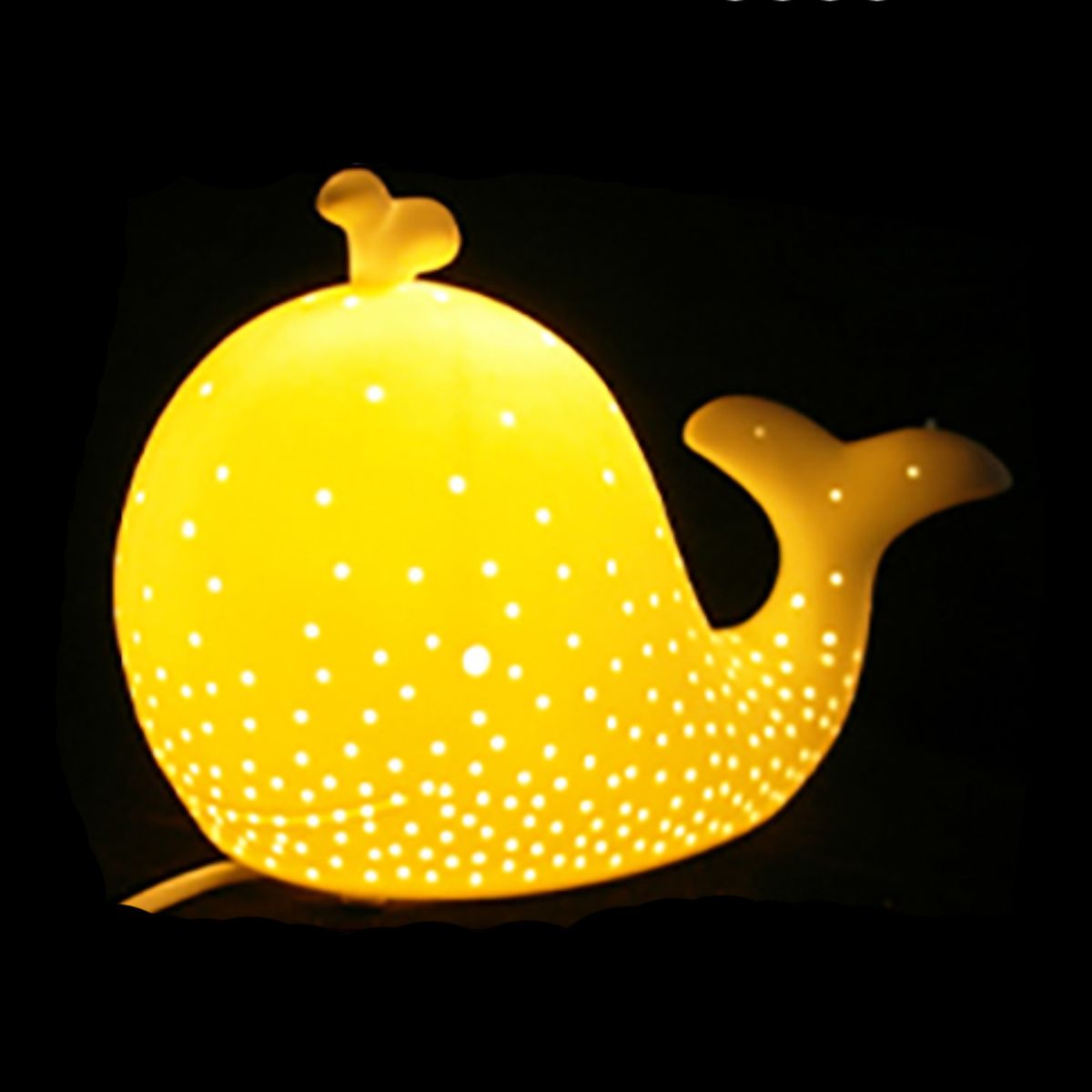 Lampe Baleine en porcelaine blanche 20 cm