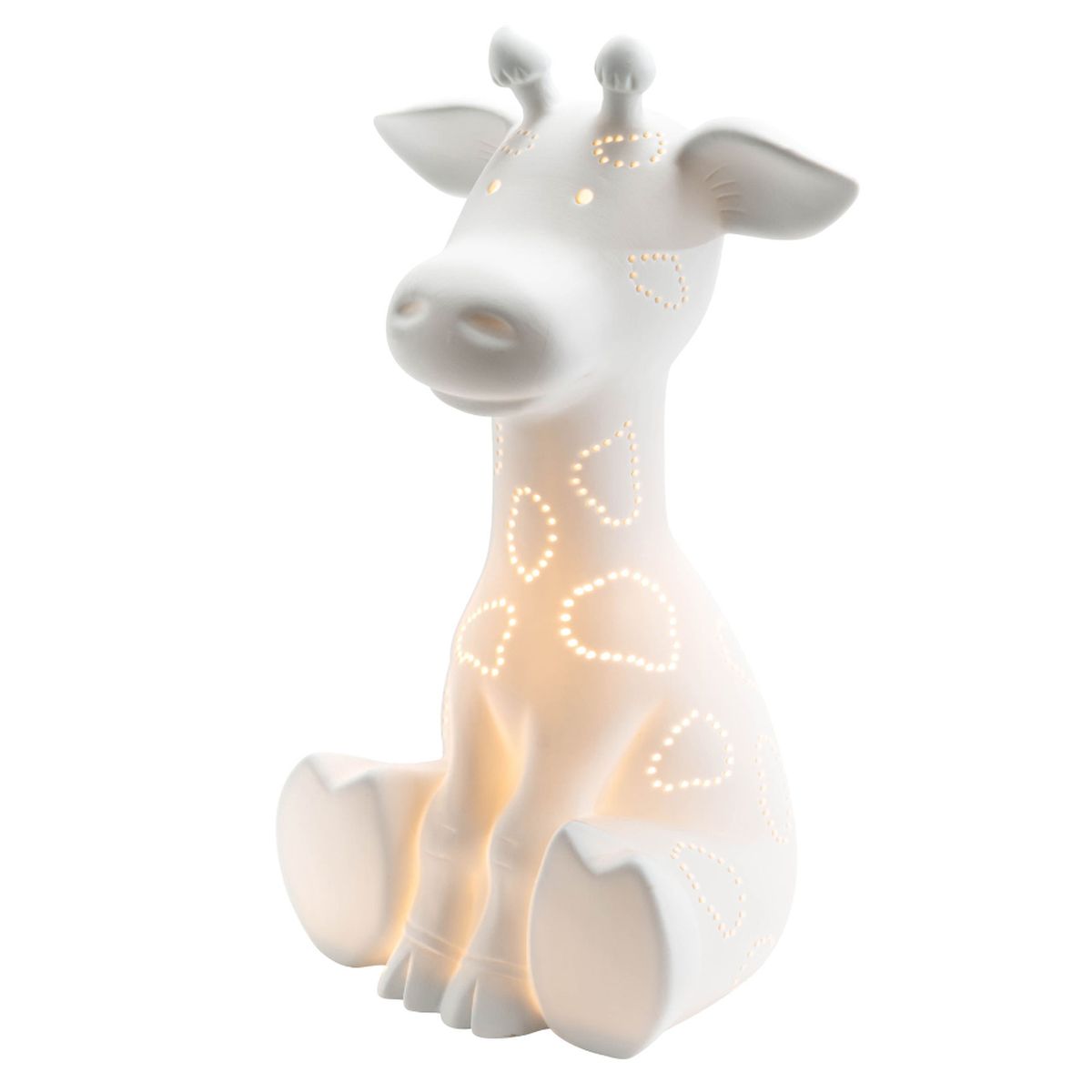 Lampe Adorable Girafe en porcelaine blanche 30 cm