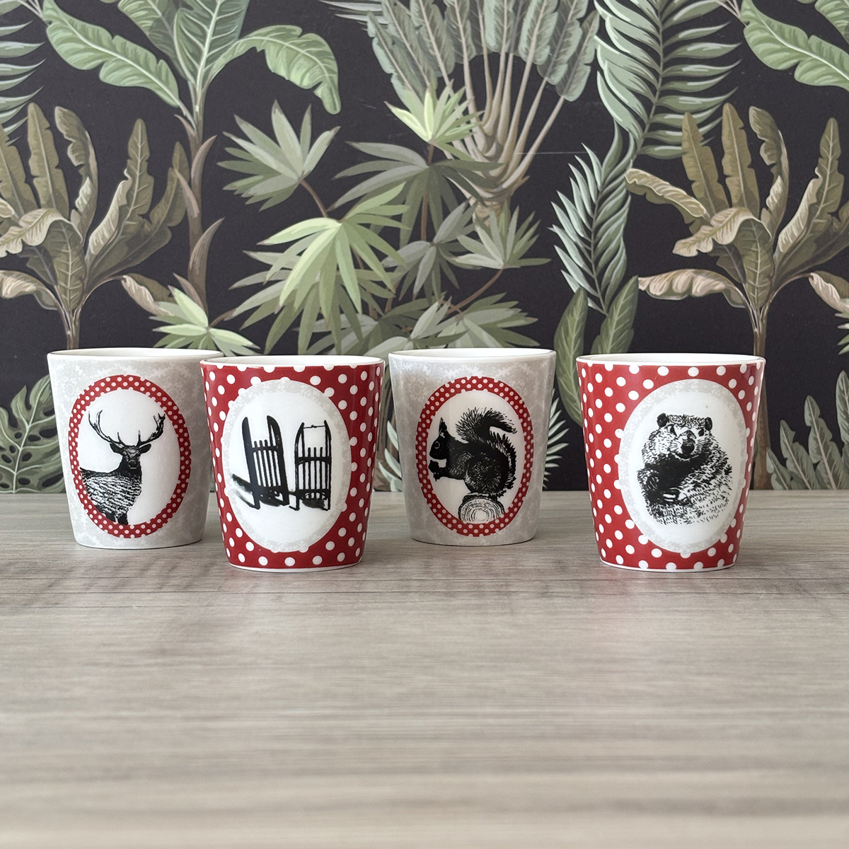 Set 4 tasses Expresso Animaux