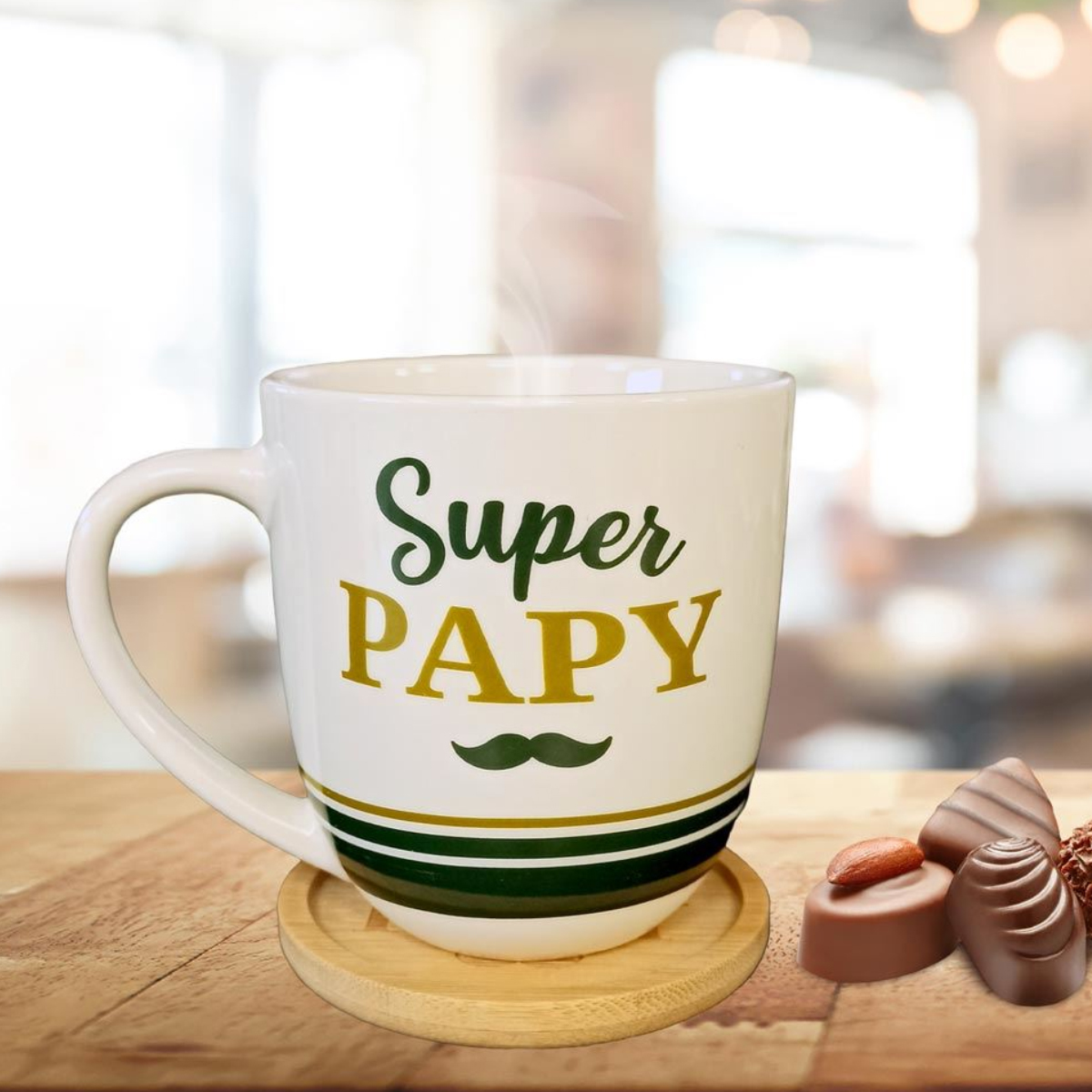 Coffret cadeau grande tasse et sous-tasse Le caf de Papy