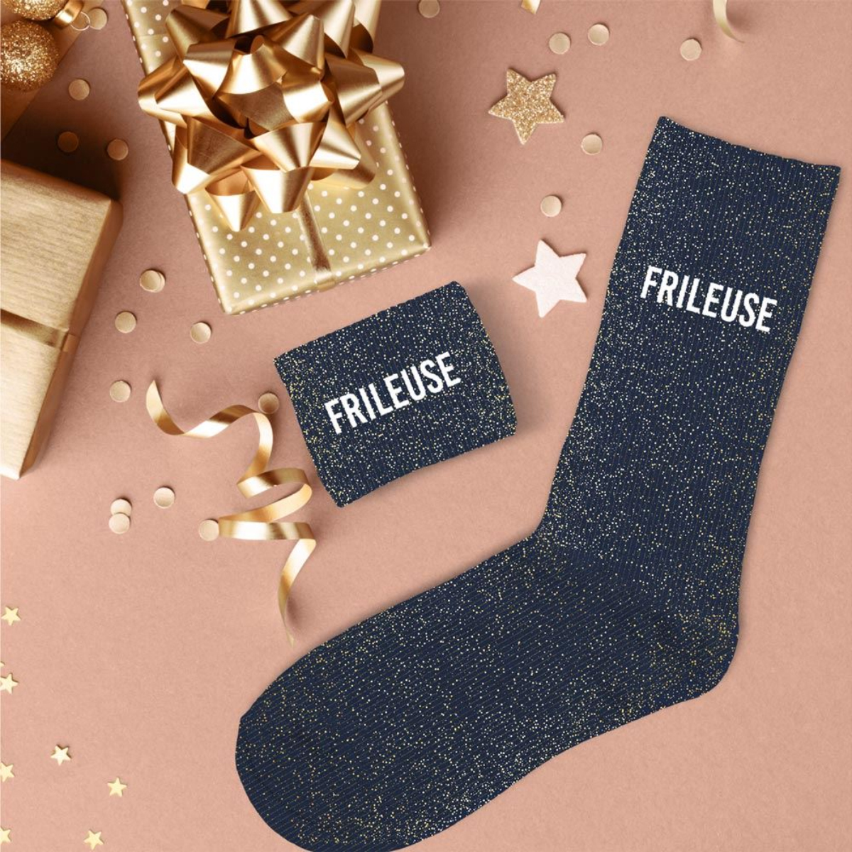 Paire de chaussettes  paillettes frileuse